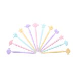 Kreative Tierkarikatur-Frucht-Kuchen-Gabel-Zeichen, zufällige Farblieferung – Bild 2