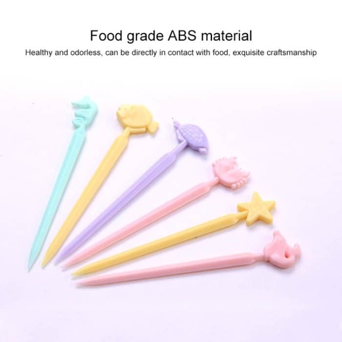 Kreative Tierkarikatur-Frucht-Kuchen-Gabel-Zeichen, zufällige Farblieferung – Bild 5