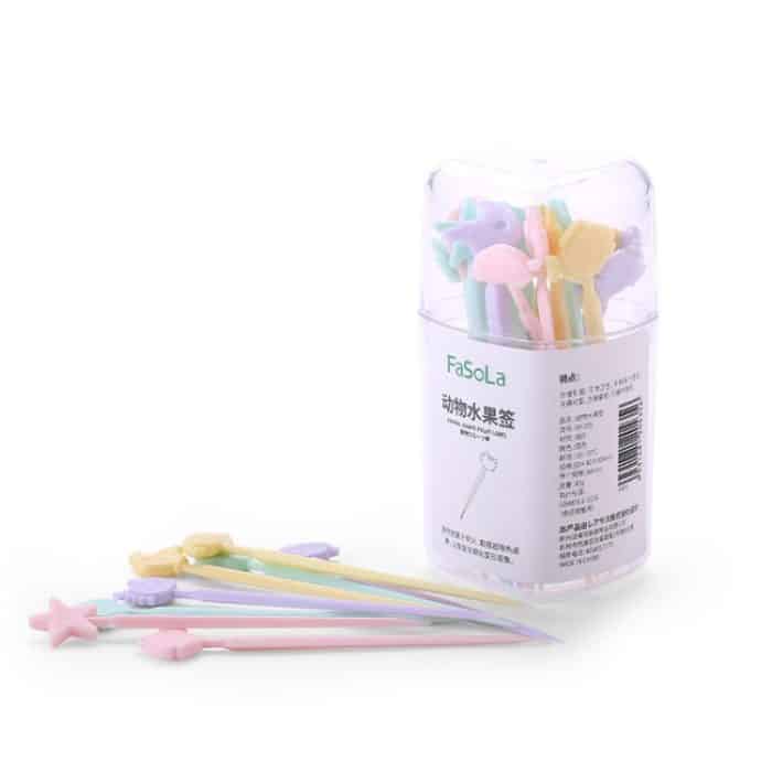 Kreative Tierkarikatur-Frucht-Kuchen-Gabel-Zeichen, zufällige Farblieferung – Bild 6