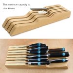 Massivholz-Schubladen-Messerhalter, Küchenbedarf, horizontaler Holz-Messerhalter, Werkzeug-Aufbewahrungsregal, Beech Knife Holder – Bild 4