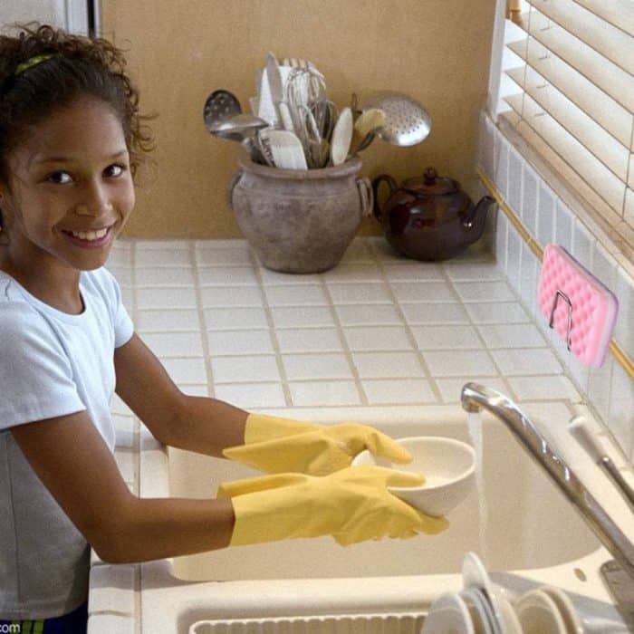 Edelstahl Schwamm Abflussregal Lagerregal Küche Bad Organizer Rack – Bild 7