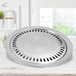 Tragbare runde multifunktionale Grillschale aus Edelstahl für den Außenbereich, 30 × 30 × 2.8 cm – Bild 3