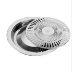 Tragbare runde multifunktionale Grillschale aus Edelstahl für den Außenbereich, 30 × 30 × 2.8 cm – Bild 5