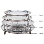 3-teiliges multifunktionales, wasserdichtes Regal, Dampftablett, Edelstahl-Dampfgitter, Käfig, Dampfblech, Dampfregal, 20cm, 22cm, 24cm, 26cm – Bild 5