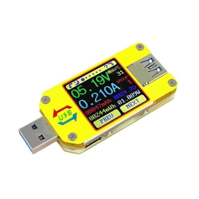 USB 3.0-Farbdisplay-Bildschirmtester, Spannungs-Strom-Messung, Typ-C-Messgerät, unterstützt Android-App, UM34 without Bluetooth, UM34C with Bluetooth – Bild 1
