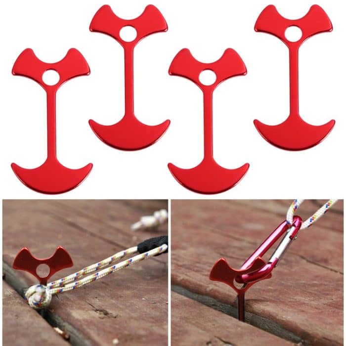 TBD01883592.jpg 4 PCS Camping Zelt Peg Pfad Deck Board Fishbone Nagel Anker Zelt Peg Winddichtes Zelt Seil Nagelboden Outdoor Travel Hook – Bild 1