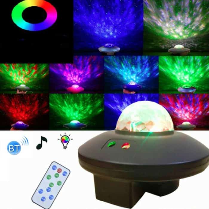 LED-Wasserwellen-Laser-Sternenhimmel-Projektor-Licht, USB-Fernbedienung, Bluetooth, Sprachsteuerung, Laserlicht, rotierendes magisches Kugellicht – Bild 1