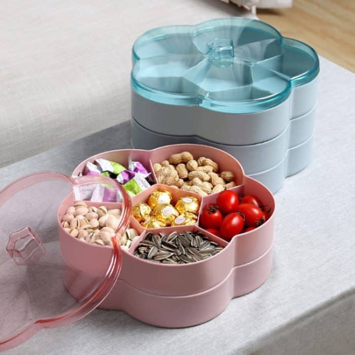 Blumenförmige transparente Aufbewahrungsbox für Hochzeitssüßigkeiten, Snacks und Trockenfrüchte, Single Layer, Double Layer – Bild 4