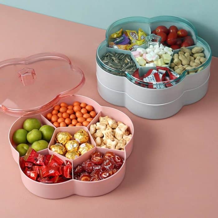 Blumenförmige transparente Aufbewahrungsbox für Hochzeitssüßigkeiten, Snacks und Trockenfrüchte, Single Layer, Double Layer – Bild 7