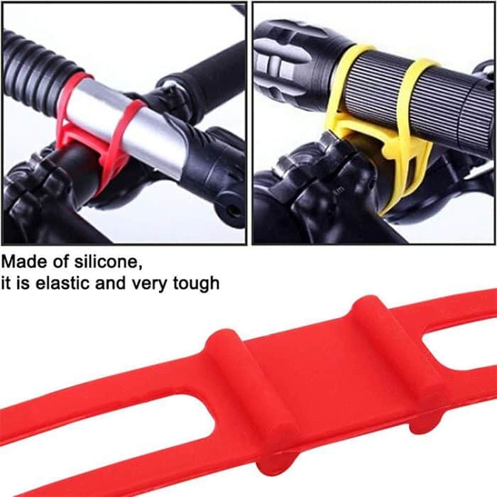 5 PCS Silikon Strap Mountain Rennrad Taschenlampe Telefon Taschenlampe Elastische Bandage Fahrrad Licht Halterung – Bild 4