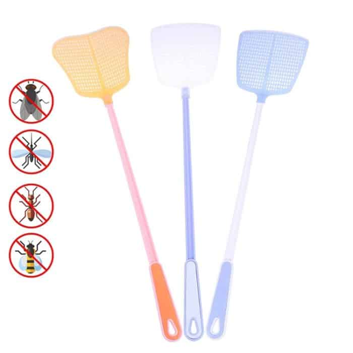 TBD01907843.jpg Haushaltskunststoff-Fliegenklatsche mit langem Griff, Mückenklatsche, zufällige Farblieferung – Bild 1