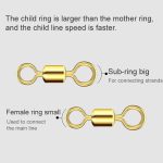 100 Stück Angelausrüstungszubehör, Zimu-Drehgelenk, vergoldetes Drehgelenk-Angelzubehör, Length 1.1cm, Length 1.0cm, Length 0.9cm, Length 0.8cm – Bild 3