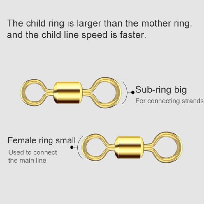 100 Stück Angelausrüstungszubehör, Zimu-Drehgelenk, vergoldetes Drehgelenk-Angelzubehör, Length 1.1cm, Length 1.0cm, Length 0.9cm, Length 0.8cm – Bild 3