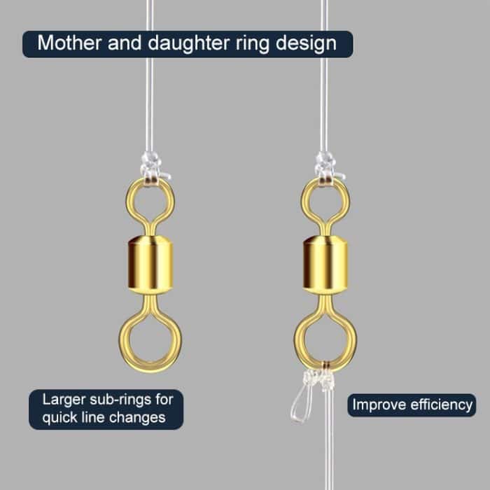 100 Stück Angelausrüstungszubehör, Zimu-Drehgelenk, vergoldetes Drehgelenk-Angelzubehör, Length 1.1cm, Length 1.0cm, Length 0.9cm, Length 0.8cm – Bild 4