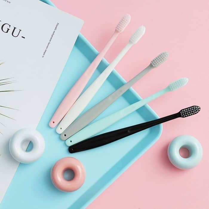 10 in 1 Haushalt Macaron Bambus Holzkohle Erwachsene Eis Weiches Haar Zahnbürste – Bild 3