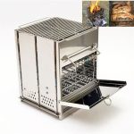 Tragbarer Edelstahl-Klappgrillofen Holzkohlegrillgrill Outdoor-Camping-Holzofen