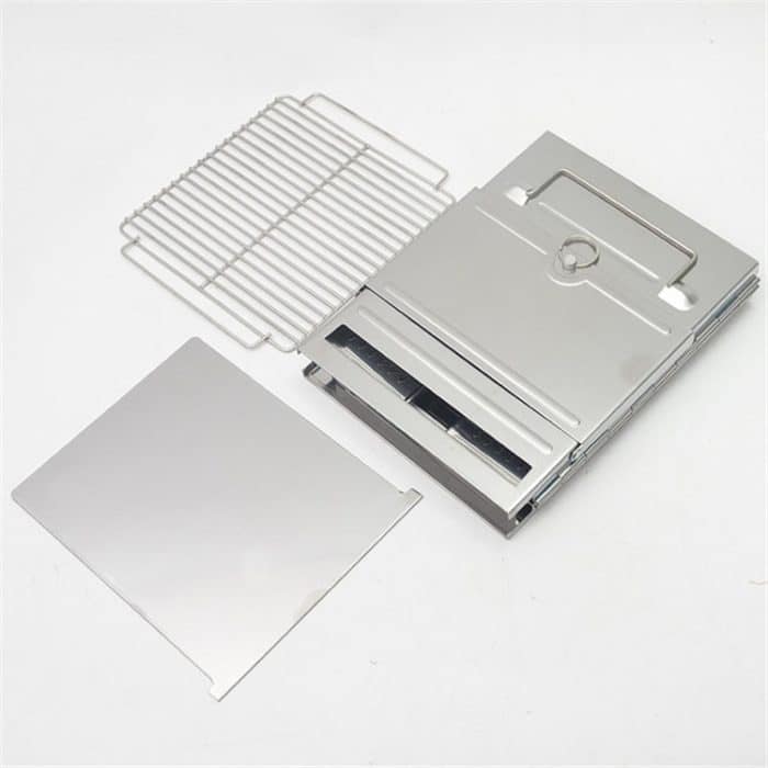 Tragbarer Edelstahl-Klappgrillofen Holzkohlegrillgrill Outdoor-Camping-Holzofen – Bild 2