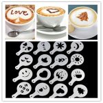 32 PCS Kaffeeschablonenfilter Kaffeemaschine Cappuccino Schimmel Vorlagen gestreute Blumen Pad Spray Art Backwerkzeuge