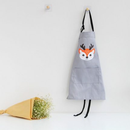 Cartoon Tier Baumwolle ärmellose Smock Eltern-Kind-Schürze, Children Apron S, Adult Apron L