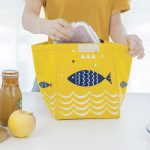 Tragbare Lunchtasche, Oxford-Stoff, Fischmuster, großer Behälter, wärmeisolierter Kühler – Bild 6