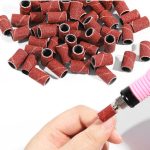 100 Stück Nail Art Elektroschleifer Zubehör Schleifpapierring Sandstoffring Schleifring, 80#, 120#, 180# – Bild 4