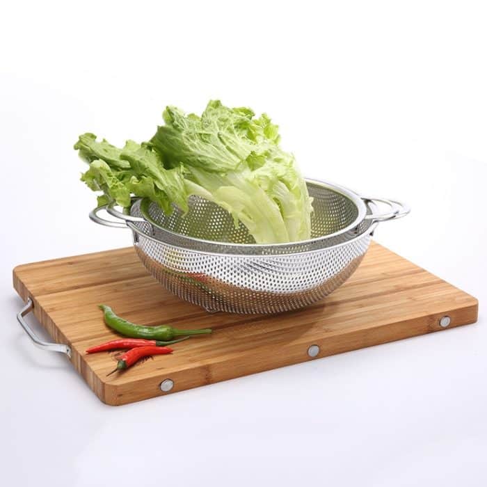 3 Stück runder Waschkorb aus Edelstahl, binauraler Reiswaschkorb, Abflussbecken, 19cm, 22cm, 25cm, 28cm, 31cm – Bild 4