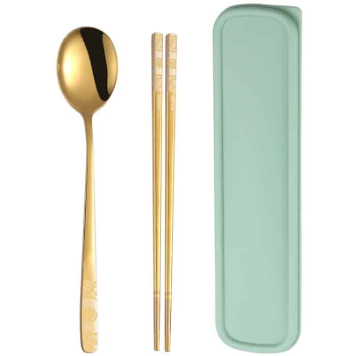 TBD0195268003.jpg Tragbares Geschirrset aus Edelstahl für Studenten und Büroangestellte, 2 PCS / Set Silver, 3 PCS / Set Silver, 2 PCS / Set Gold, 3 PCS / Set Gold, 2 PCS / Set Rose Gold, 3 PCS / Set Rose Gold, 2 PCS / Set Black, 3 PCS / Set Black – Bild 1