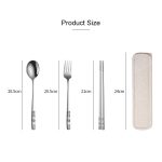 Tragbares Geschirrset aus Edelstahl für Studenten und Büroangestellte, 2 PCS / Set Silver, 3 PCS / Set Silver, 2 PCS / Set Gold, 3 PCS / Set Gold, 2 PCS / Set Rose Gold, 3 PCS / Set Rose Gold, 2 PCS / Set Black, 3 PCS / Set Black – Bild 4