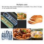 Tragbares Geschirrset aus Edelstahl für Studenten und Büroangestellte, 2 PCS / Set Silver, 3 PCS / Set Silver, 2 PCS / Set Gold, 3 PCS / Set Gold, 2 PCS / Set Rose Gold, 3 PCS / Set Rose Gold, 2 PCS / Set Black, 3 PCS / Set Black – Bild 10