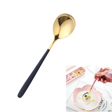 Einfacher Reislöffel aus Edelstahl mit Titanbeschichtung, Gold Black, Gold Blue, Gold Pink, Silver Blue, Silver Pink, Silver Black