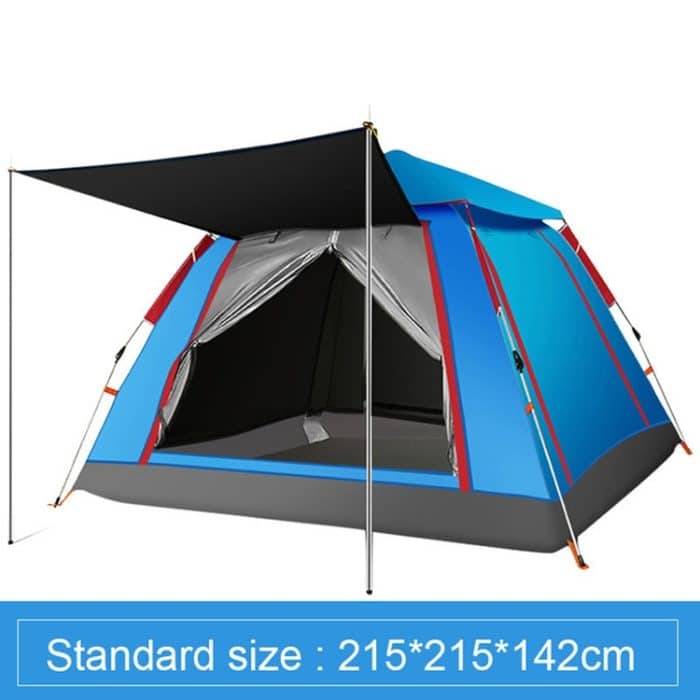 Outdoor 3-4 Personen Strandverdickung Regensicher Automatische Geschwindigkeit Öffnen Vierseitiges Campingzelt, Automatic Vinyl, Upgraded Large Vinyl – Bild 3