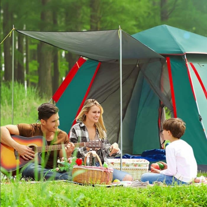 Outdoor 3-4 Personen Strandverdickung Regensicher Automatische Geschwindigkeit Öffnen Vierseitiges Campingzelt, Automatic Vinyl, Upgraded Large Vinyl – Bild 8