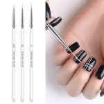 3 STÜCKE Nail Art Pinsel Kristall Acryl Thin Liner Zeichenstift Malerei Streifen Blume Maniküre Werkzeuge