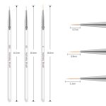 3 STÜCKE Nail Art Pinsel Kristall Acryl Thin Liner Zeichenstift Malerei Streifen Blume Maniküre Werkzeuge – Bild 2