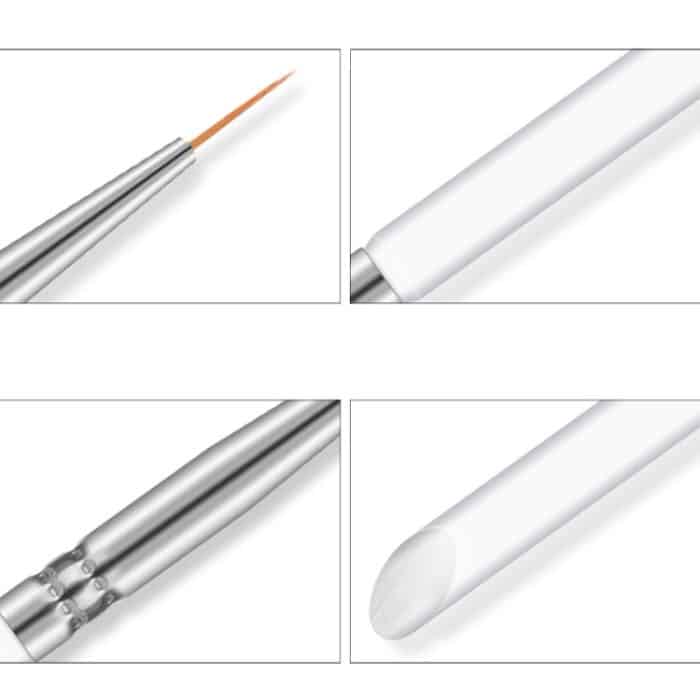 3 STÜCKE Nail Art Pinsel Kristall Acryl Thin Liner Zeichenstift Malerei Streifen Blume Maniküre Werkzeuge – Bild 4