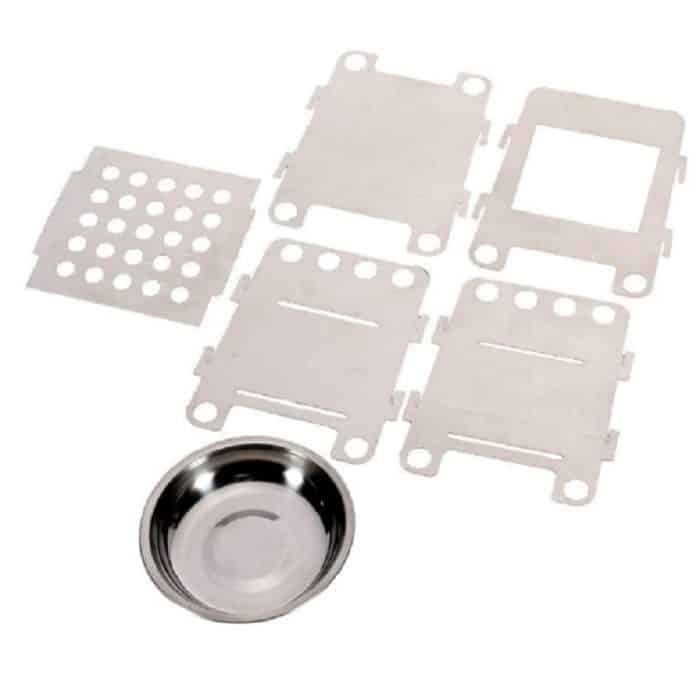 Camping Holzofen Ultraleichter Klapptaschenofen Outdoor Backpacking Kochen Holzofen Aluminium-Titan – Bild 2