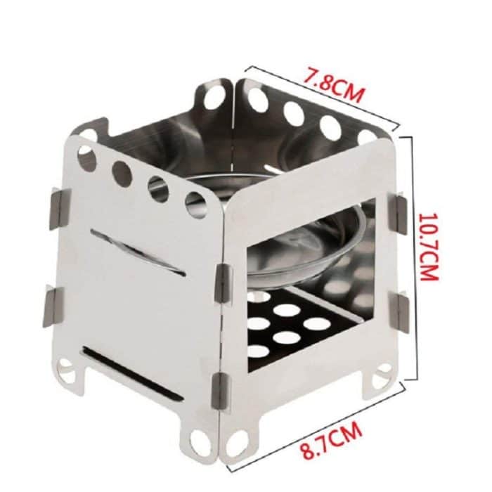 Camping Holzofen Ultraleichter Klapptaschenofen Outdoor Backpacking Kochen Holzofen Aluminium-Titan – Bild 6