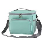 Tragbarer Eisbeutel aus Oxford-Stoff, tragbare, umgehängte Lunchbox, isolierte Lunchtasche, Blue, Black, Black Bag Blue Zipper, Black Bag Red Zipper – Bild 5