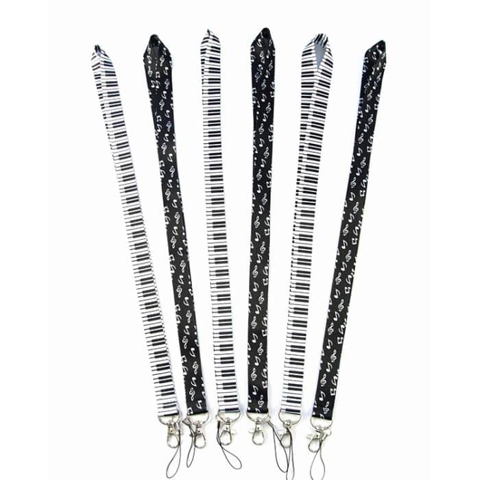 10 Stück Umhängeband für Etiketten/Ausweis/Abzeichen/Handys, Größe: 50 x 2 cm, Note, Piano – Bild 4