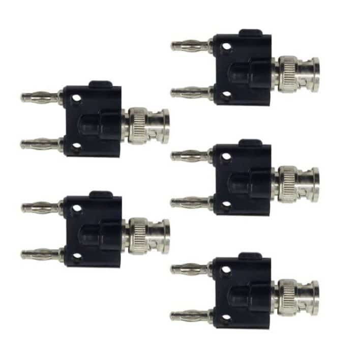 5 Stück BNC-Buchse auf Dual-Bananenbuchse, RF-Adapter, Koaxialstecker, BNC Male to Dual Banana Female – Bild 1