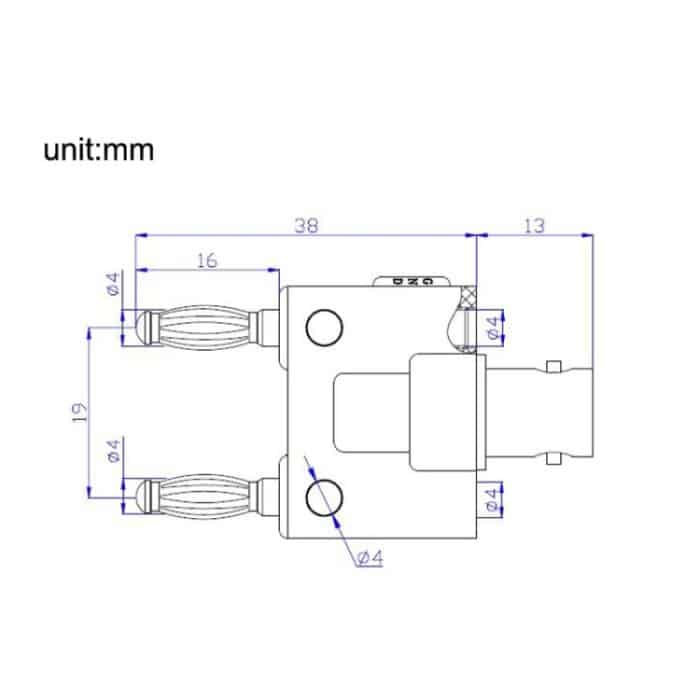 5 Stück BNC-Buchse auf Dual-Bananenstecker-Adapter, verbindlicher Stecker, BNC Female To Dual Banana Male – Bild 3