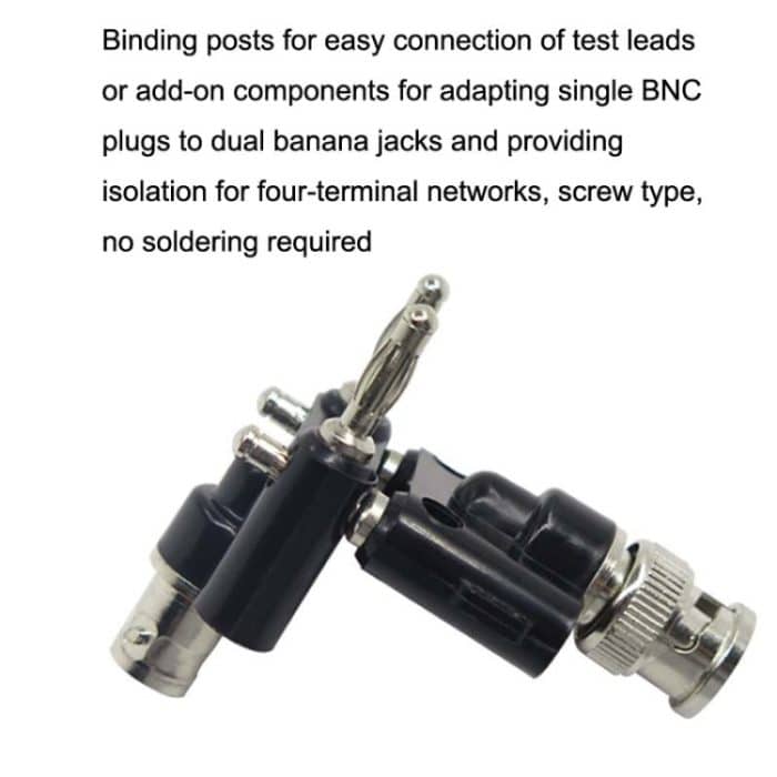 5 Stück BNC-Buchse auf Dual-Bananenstecker-Adapter, verbindlicher Stecker, BNC Female To Dual Banana Male – Bild 5