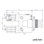 5 Stück BNC-Stecker auf zwei Bananenbuchsen-Buchsen-RF-Adapter, BNC Male to Two Banana Female – Bild 3