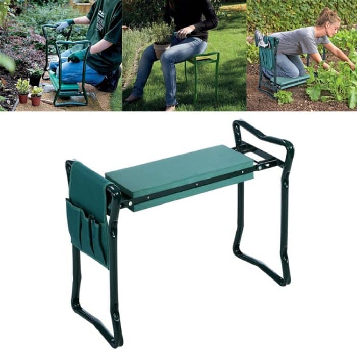 Klappbarer Gartenhocker aus Edelstahl Gartenkniepolster mit Tasche – Bild 1