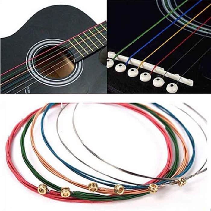 6 in 1 Multicolor E-A Gitarrensaiten – Bild 2