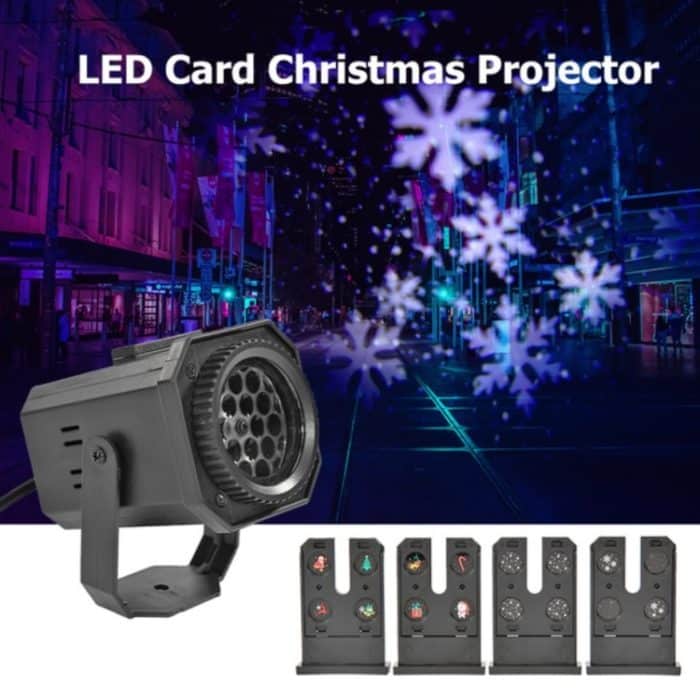 8W LED Bühnenbeleuchtung Weihnachten Schneeflocke Muster Projektionslampe Effekt Laserlicht, US Plug, EU Plug – Bild 3