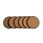 Home Daily Holz-Untersetzer aus PP, rund, aus Kork, 6 Coasters, Coaster Stand, 6 Coasters + Shelf