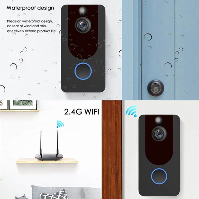 Eken v7 Standard Edition 1080P Full HD Weather Resistant WiFi Security Home Monitor Intercom Smartphone-Video-Türklingel ohne Dingdong-Maschine, Unterstützung Zwei-Wege-Audio, PIR-Bewegungserkennung, Nachtsicht – Bild 7