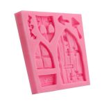 2 PCS Cartoon House Holzfensterform Silikon Candy Mold Märchenkuchen Dekorationswerkzeug – Bild 2