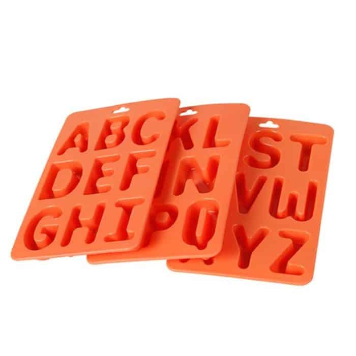 A-Z 3-in-1-Buchstaben-Eiswürfel-Eisbox-Silikon-Eiswürfelschalen-Set, 3 in 1 LetterShalpe(Yellow), 3 in 1 LetterShalpe(Orange) – Bild 2